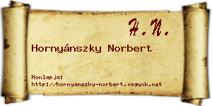 Hornyánszky Norbert névjegykártya