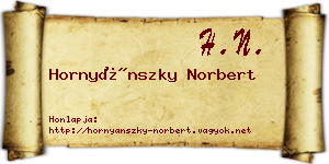 Hornyánszky Norbert névjegykártya