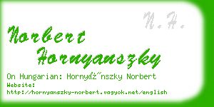 norbert hornyanszky business card